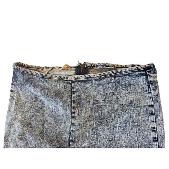 Pilcro by Anthropologie Acid Wash Skinny Jeans w/ Ankle Bows Sz 31 Boho Denim - Picture 5 of 11